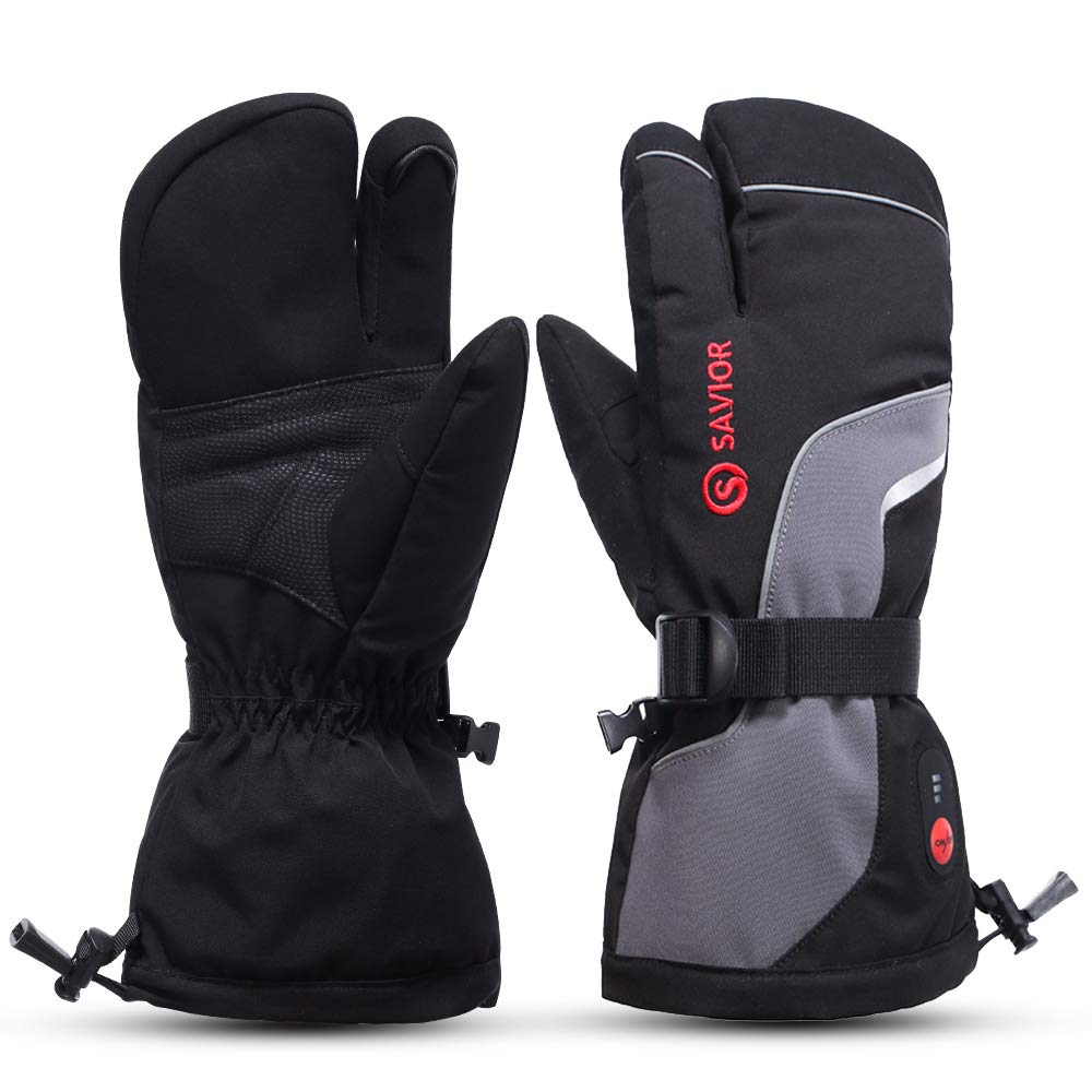 Savior Heated Gloves 3-Finger Ski Mitten 7.4V Rechareable Battery Gloves (7579874230510)